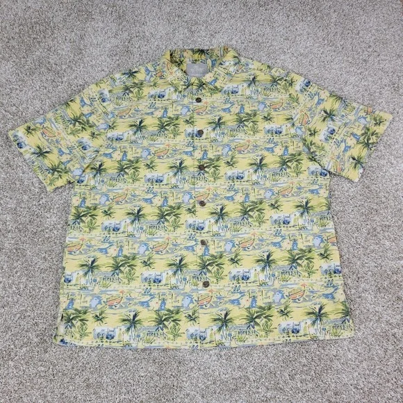 Margaritaville Mens XL Multicolor AOP Floral Hawaiian Button Up Short Sleeve - Picture 2 of 6